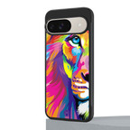 colourful fierce lion back phone cover | glass case for google pixel 9
