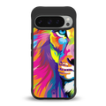 colourful fierce lion back phone cover | glass case for google pixel 9 pro