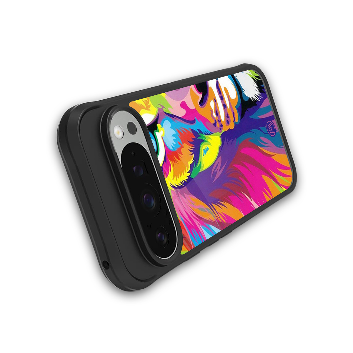 colourful fierce lion back phone cover | glass case for google pixel 9 pro