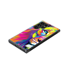 colourful fierce lion back phone cover | glass case for samsung galaxy s23 ultra