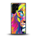colourful fierce lion back phone cover | glass case for samsung galaxy s25 ultra