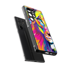 colourful fierce lion back phone cover | glass case for samsung galaxy s25 ultra