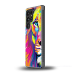 colourful fierce lion back phone cover | glass case for samsung galaxy s25 ultra