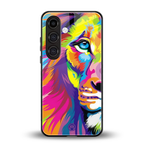colourful fierce lion back phone cover | glass case for samsung galaxy s25