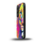 colourful fierce lion back phone cover | glass case for samsung galaxy s24 plus
