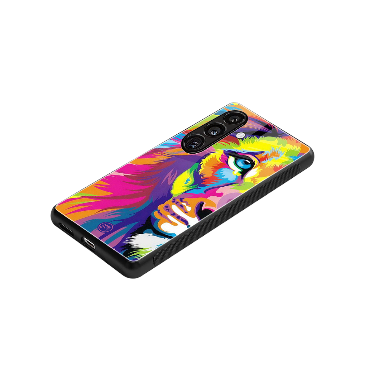 colourful fierce lion back phone cover | glass case for samsung galaxy s24 fe