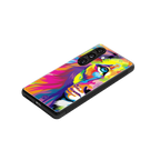 colourful fierce lion back phone cover | glass case for samsung galaxy s23