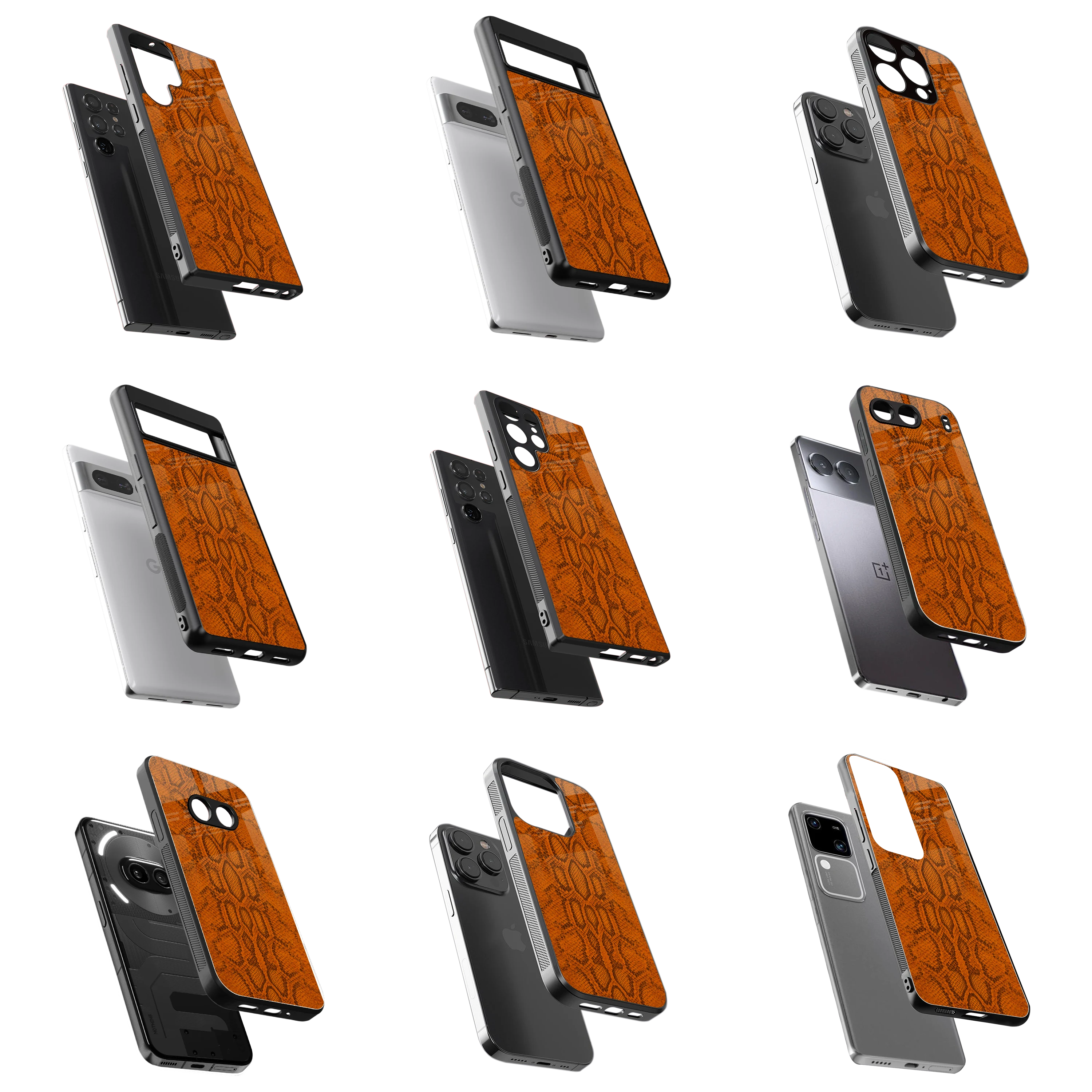 Durable Glass Back Mobile Case for iPhone, Samsung, OnePlus, Google Pixel, Redmi, Vivo, Oppo