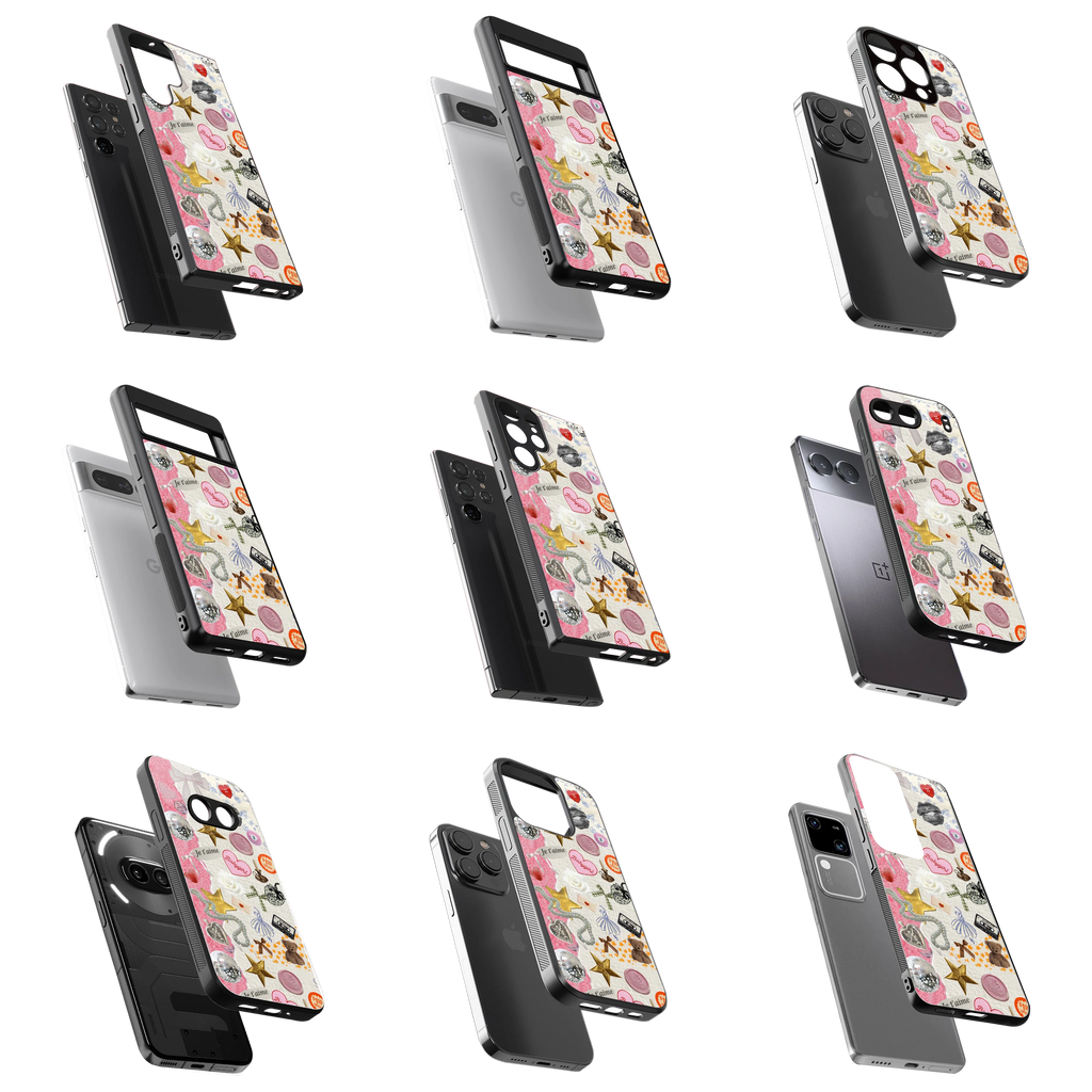 Durable Glass Back Mobile Case for iPhone, Samsung, OnePlus, Google Pixel, Redmi, Vivo, Oppo