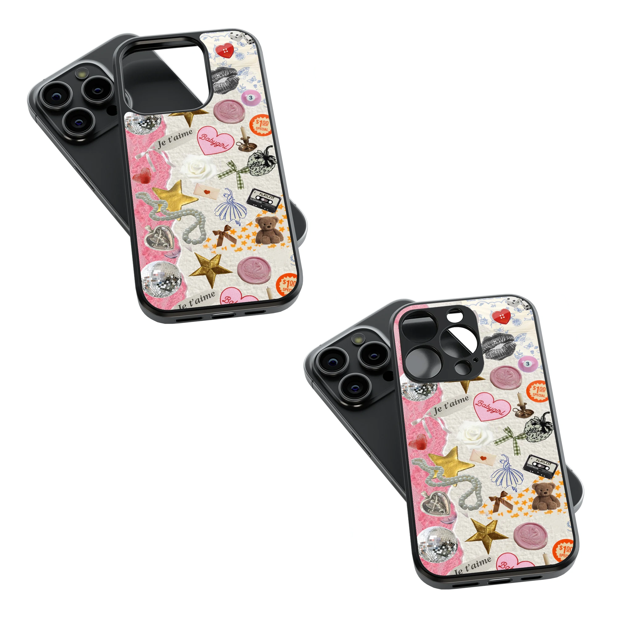 Trendy Glass Back Mobile Case for iPhone, Samsung, Redmi, OnePlus, Google Pixel, Motorola