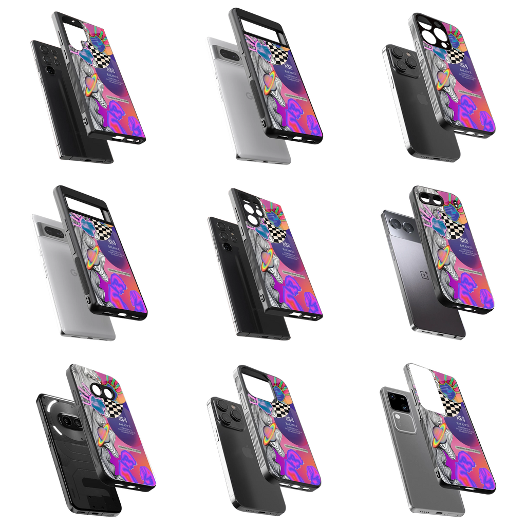 Durable Glass Back Mobile Case for iPhone, Samsung, OnePlus, Google Pixel, Redmi, Vivo, Oppo