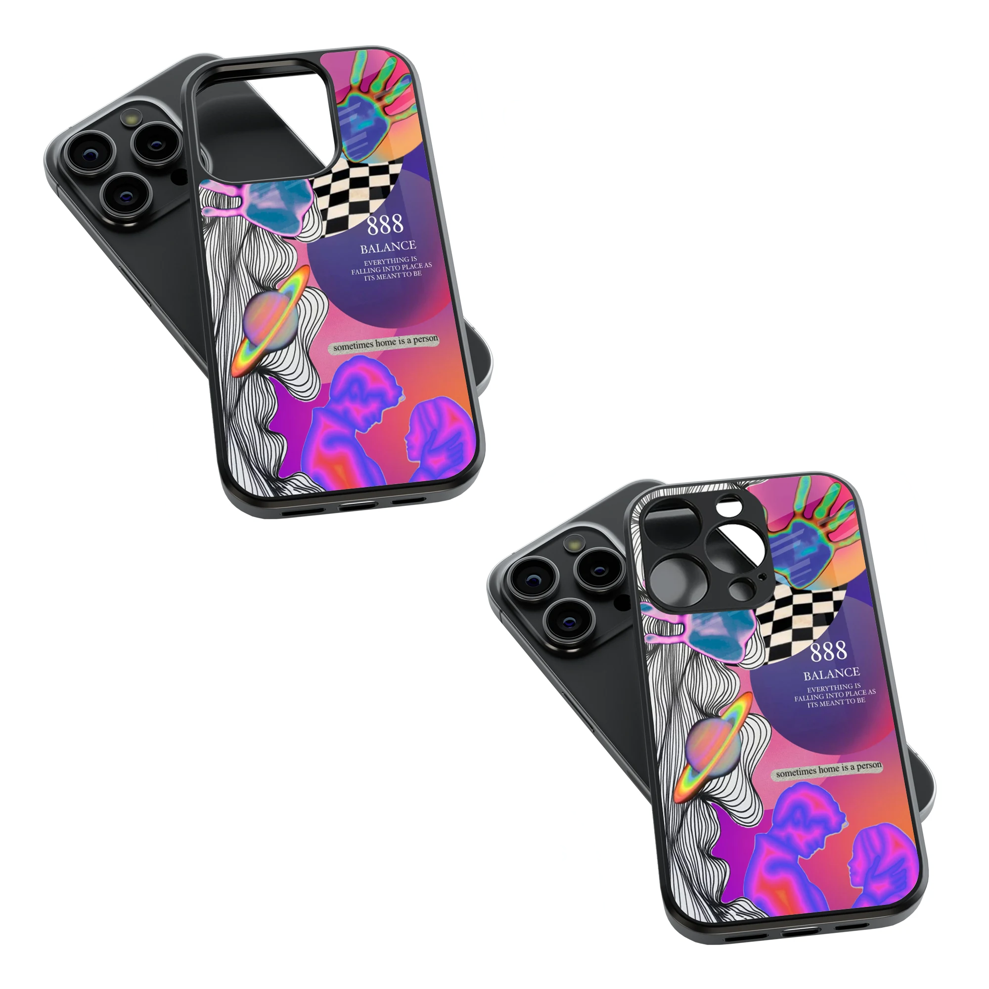 Trendy Glass Back Mobile Case for iPhone, Samsung, Redmi, OnePlus, Google Pixel, Motorola
