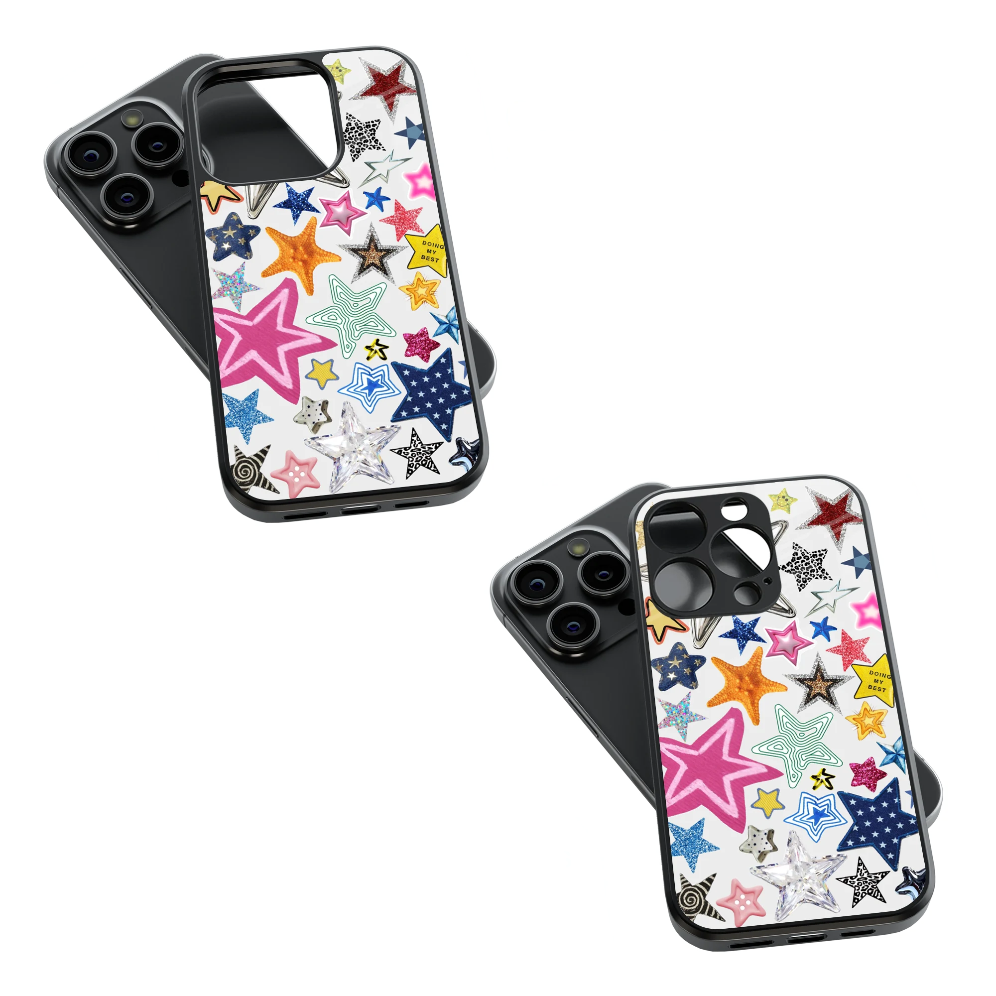 Trendy Glass Back Mobile Case for iPhone, Samsung, Redmi, OnePlus, Google Pixel, Motorola