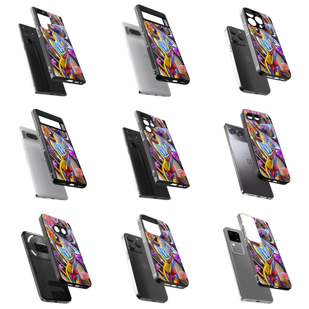 Durable Glass Back Mobile Case for iPhone, Samsung, OnePlus, Google Pixel, Redmi, Vivo, Oppo