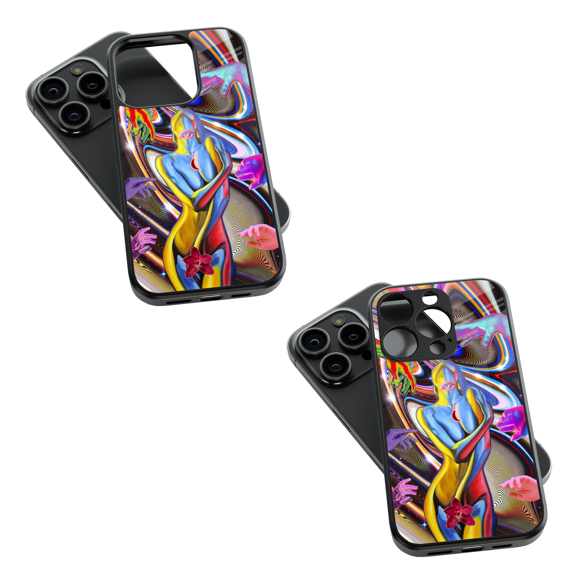 Trendy Glass Back Mobile Case for iPhone, Samsung, Redmi, OnePlus, Google Pixel, Motorola