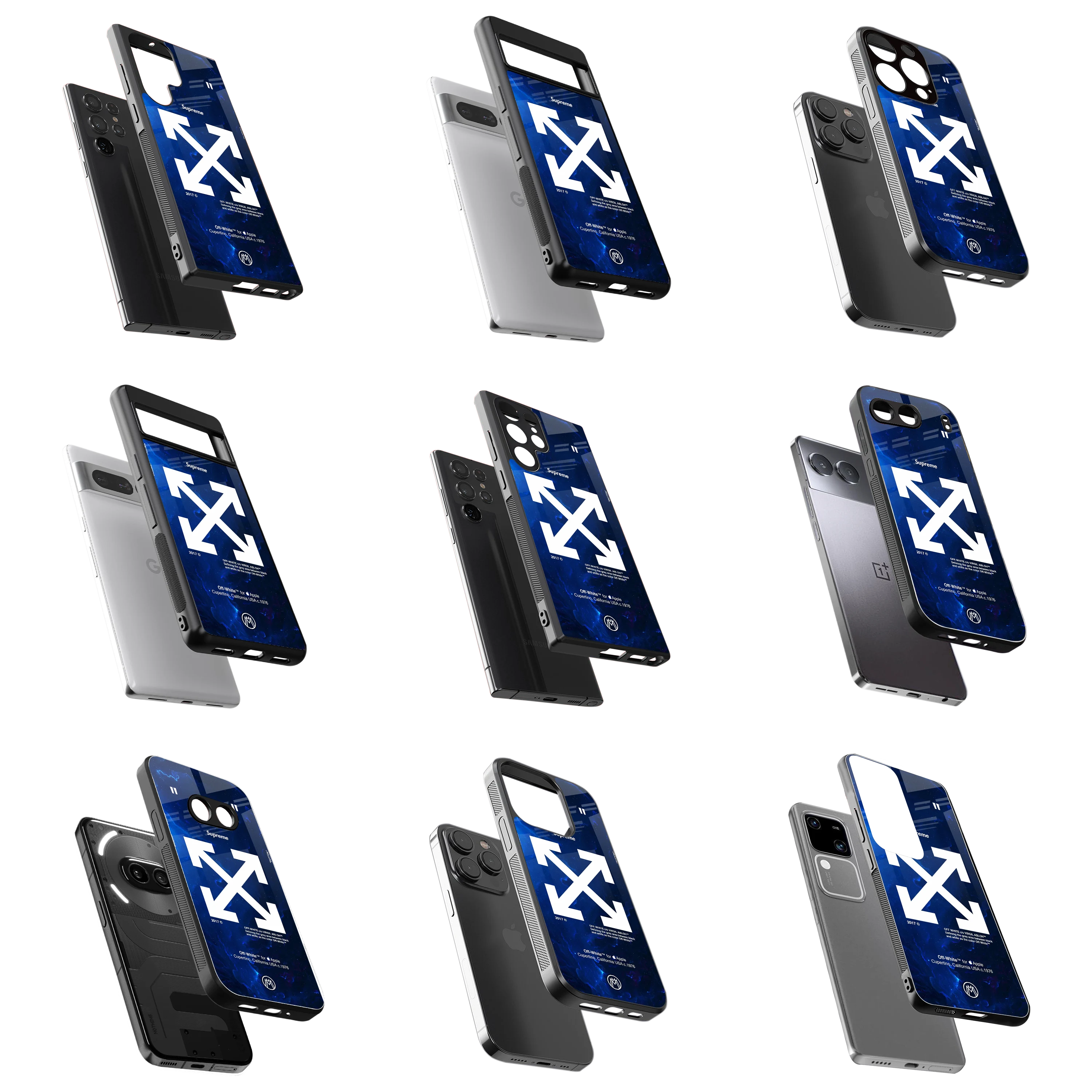 Durable Glass Back Mobile Case for iPhone, Samsung, OnePlus, Google Pixel, Redmi, Vivo, Oppo