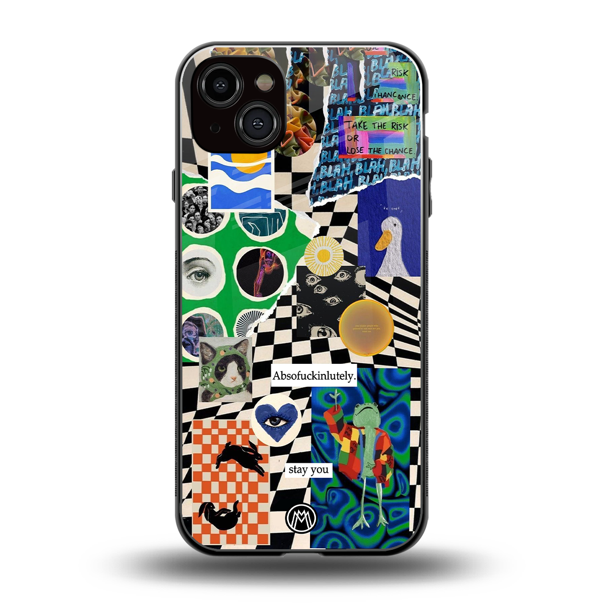 courage back phone cover | glass case for iphone 15 plus