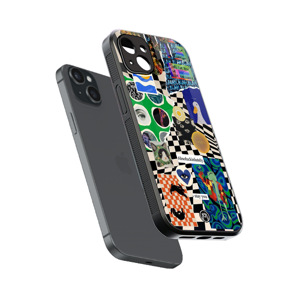 courage back phone cover | glass case for iphone 15 plus