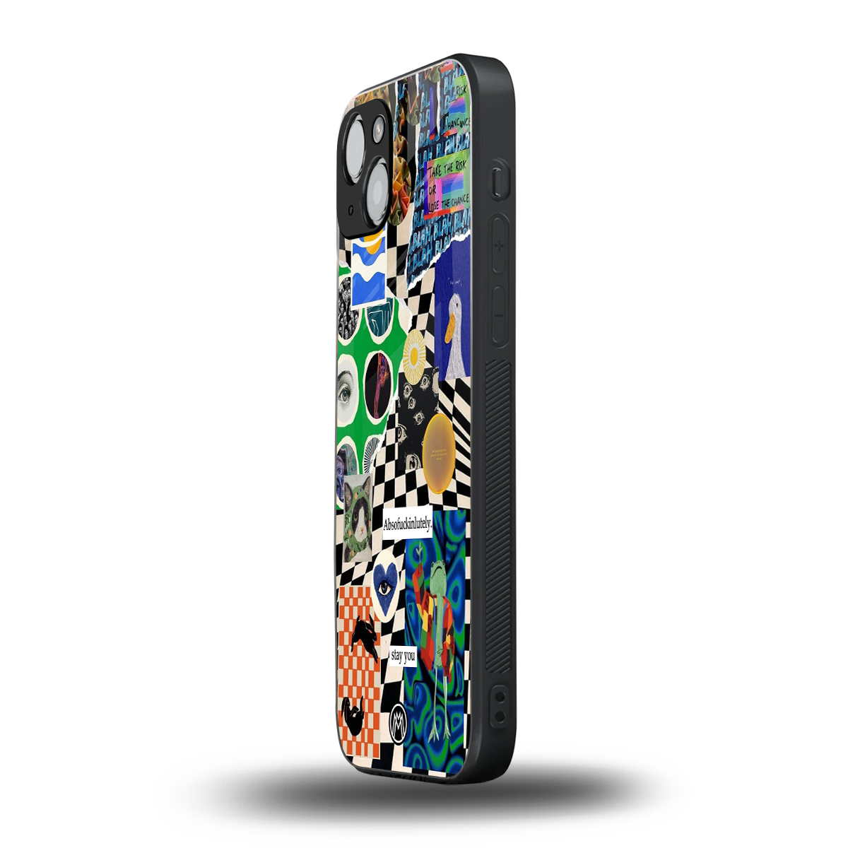 courage back phone cover | glass case for iphone 15 plus