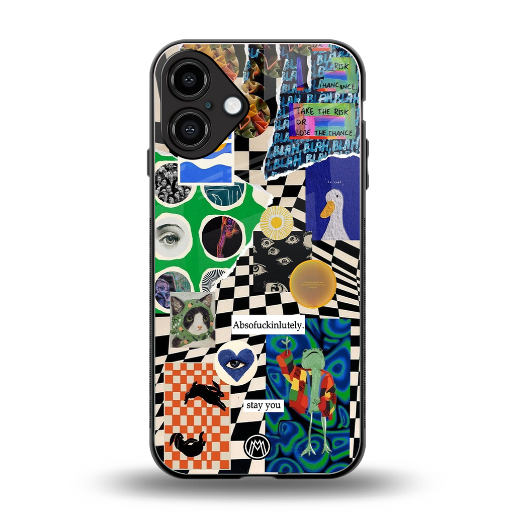 courage back phone cover | glass case for iphone 16 plus