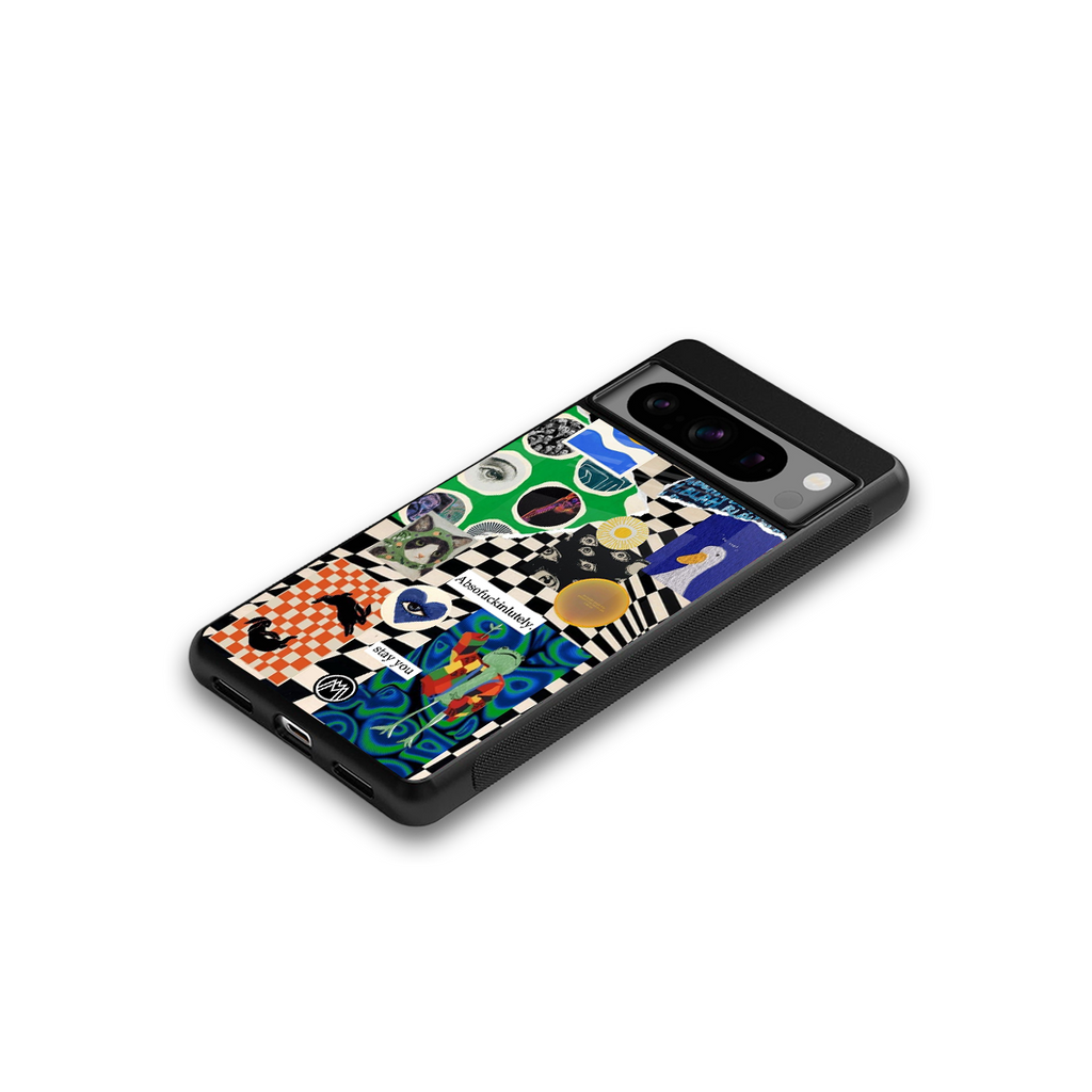 courage back phone cover | glass case for google pixel 8 pro