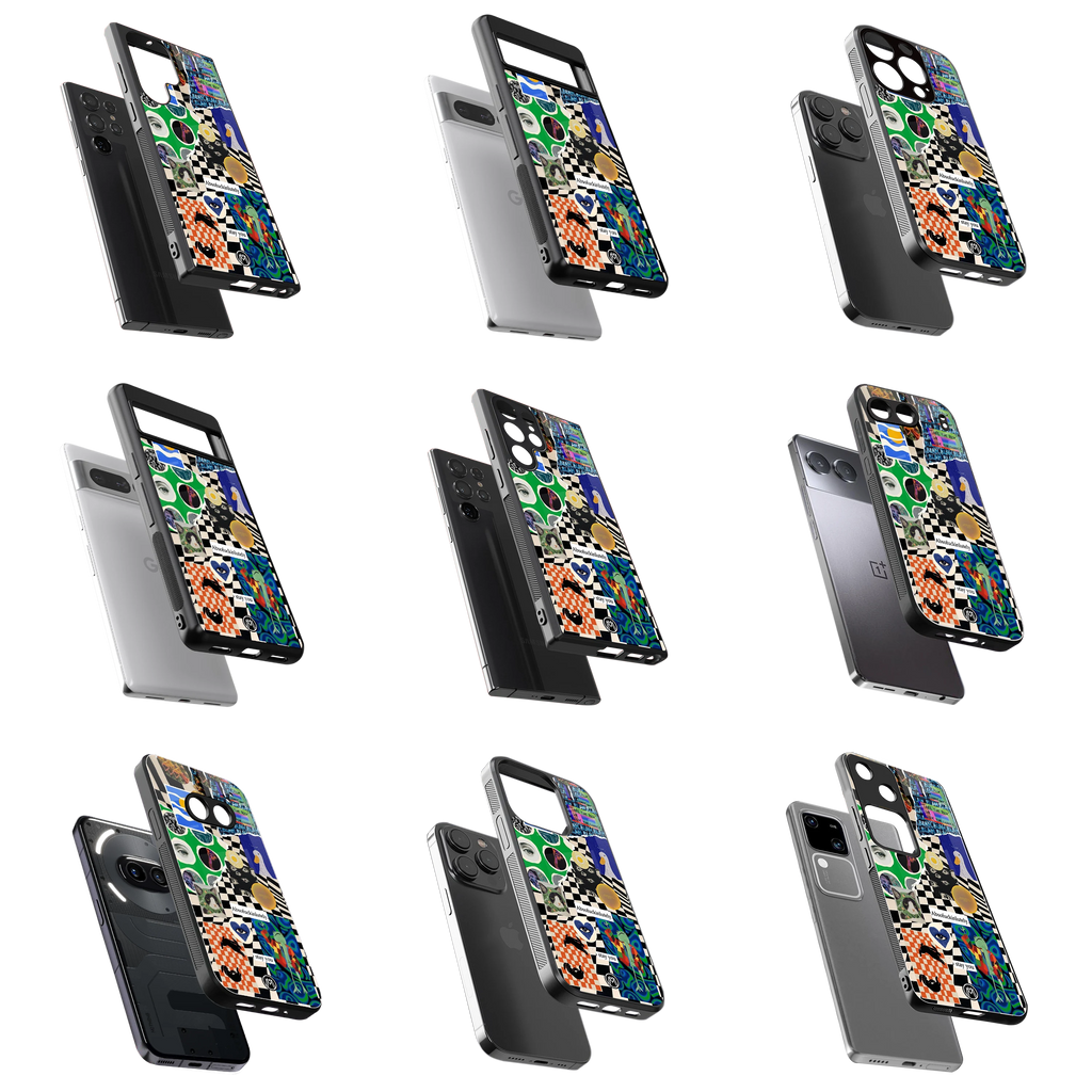 Durable Glass Back Mobile Case for iPhone, Samsung, OnePlus, Google Pixel, Redmi, Vivo, Oppo