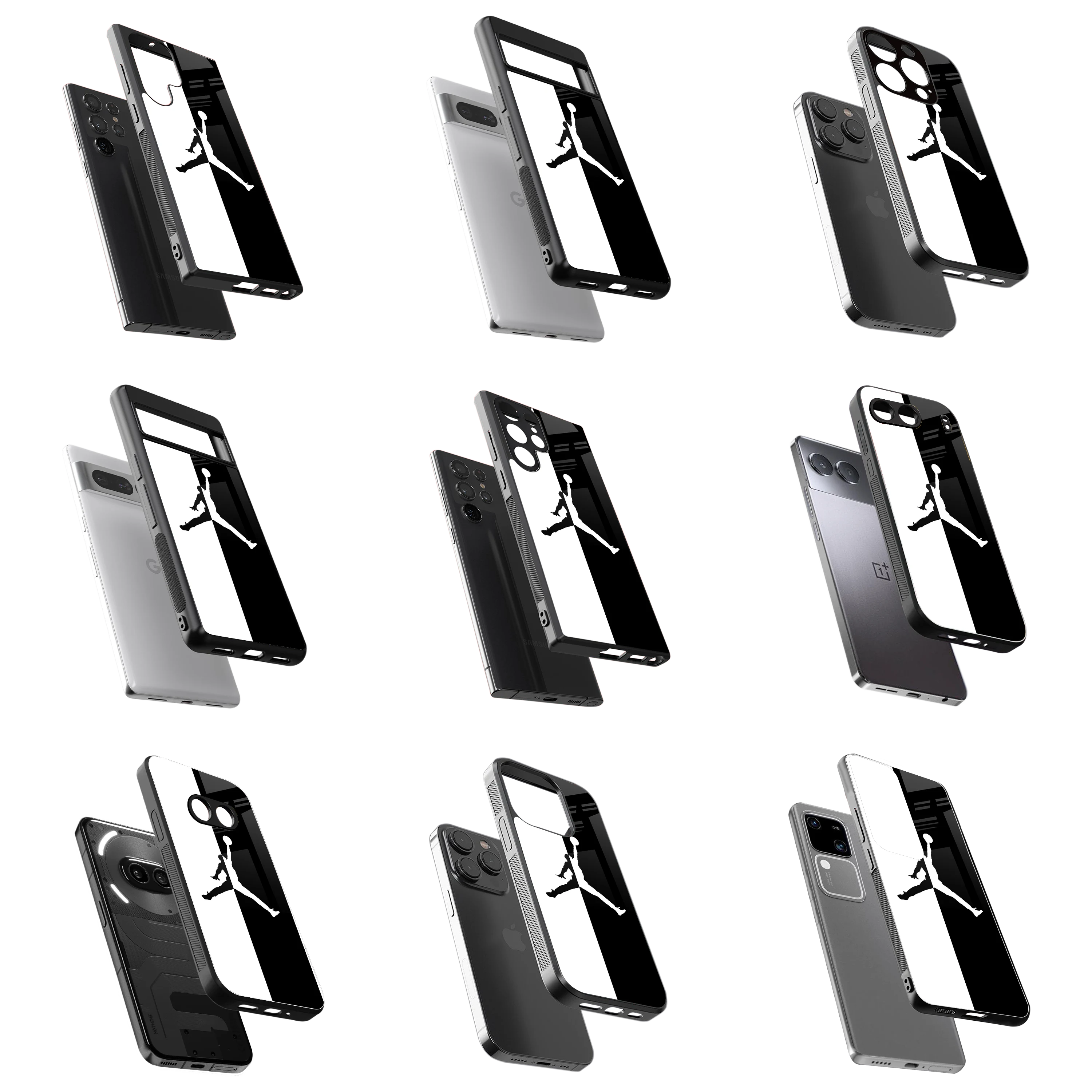 Durable Glass Back Mobile Case for iPhone, Samsung, OnePlus, Google Pixel, Redmi, Vivo, Oppo