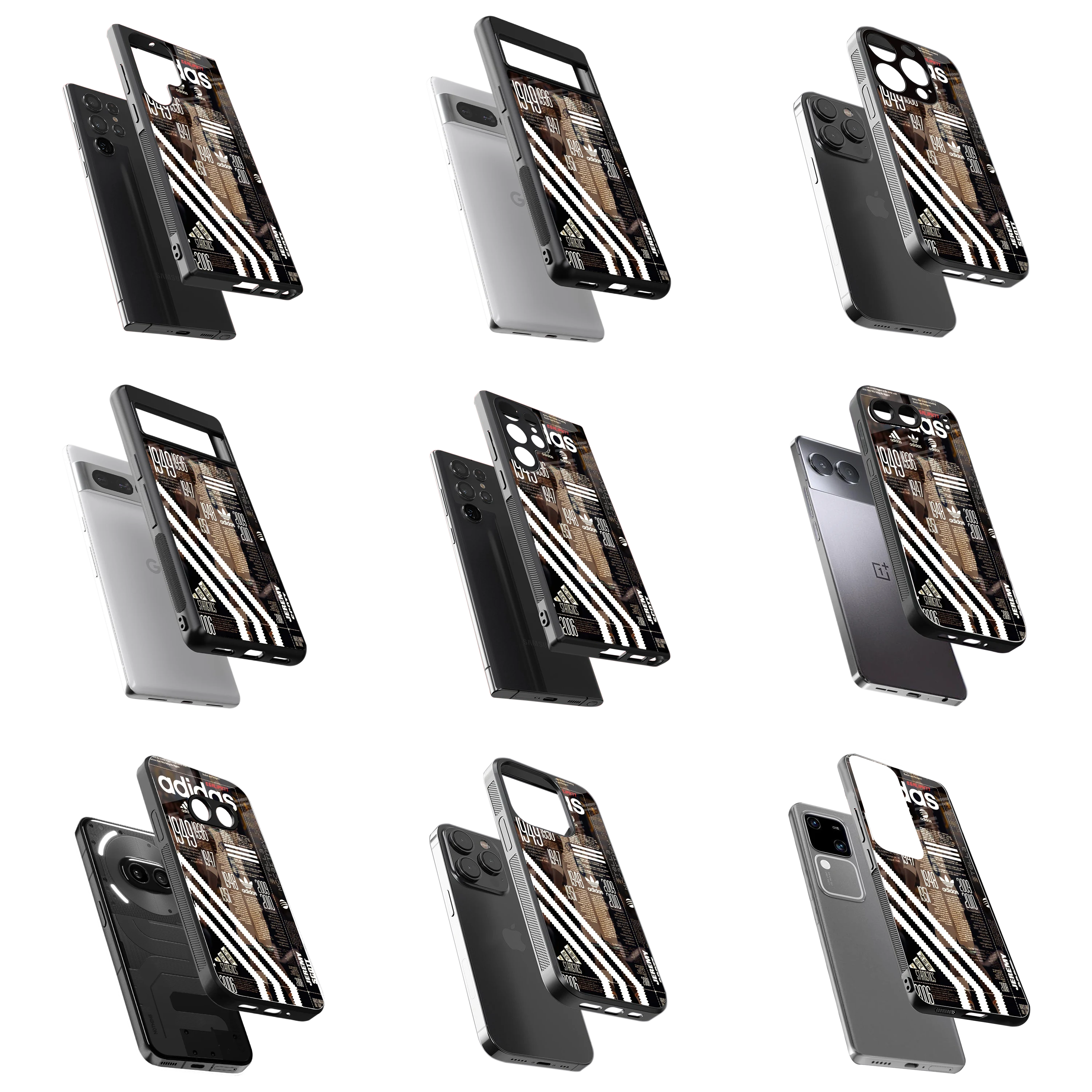 Durable Glass Back Mobile Case for iPhone, Samsung, OnePlus, Google Pixel, Redmi, Vivo, Oppo