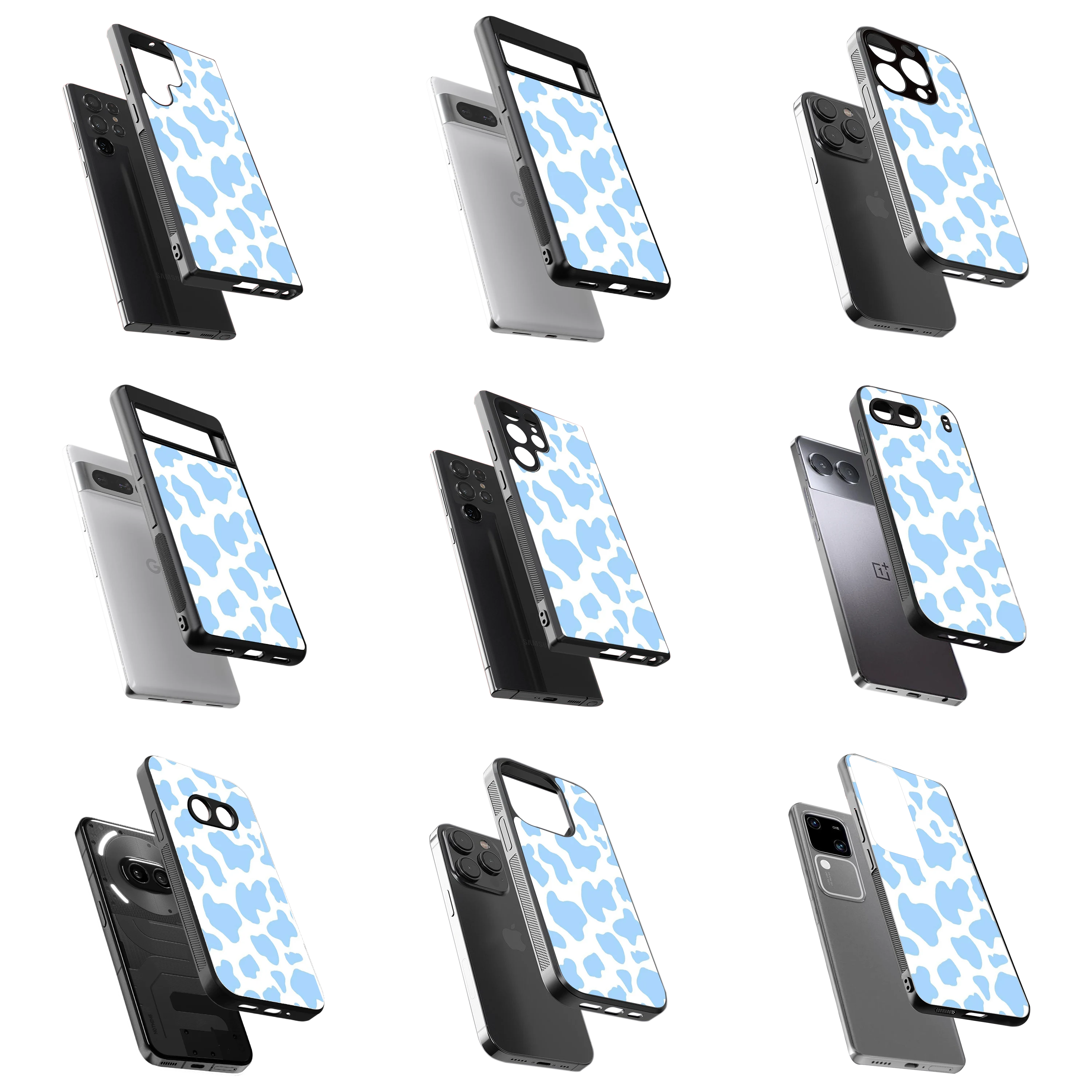 Durable Glass Back Mobile Case for iPhone, Samsung, OnePlus, Google Pixel, Redmi, Vivo, Oppo