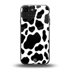cow fur back phone cover | glass case for iphone 13 mini