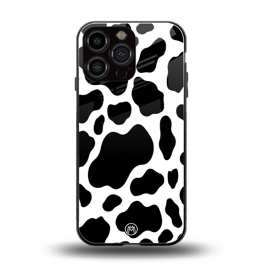 cow fur back phone cover | glass case for iphone 13 pro max