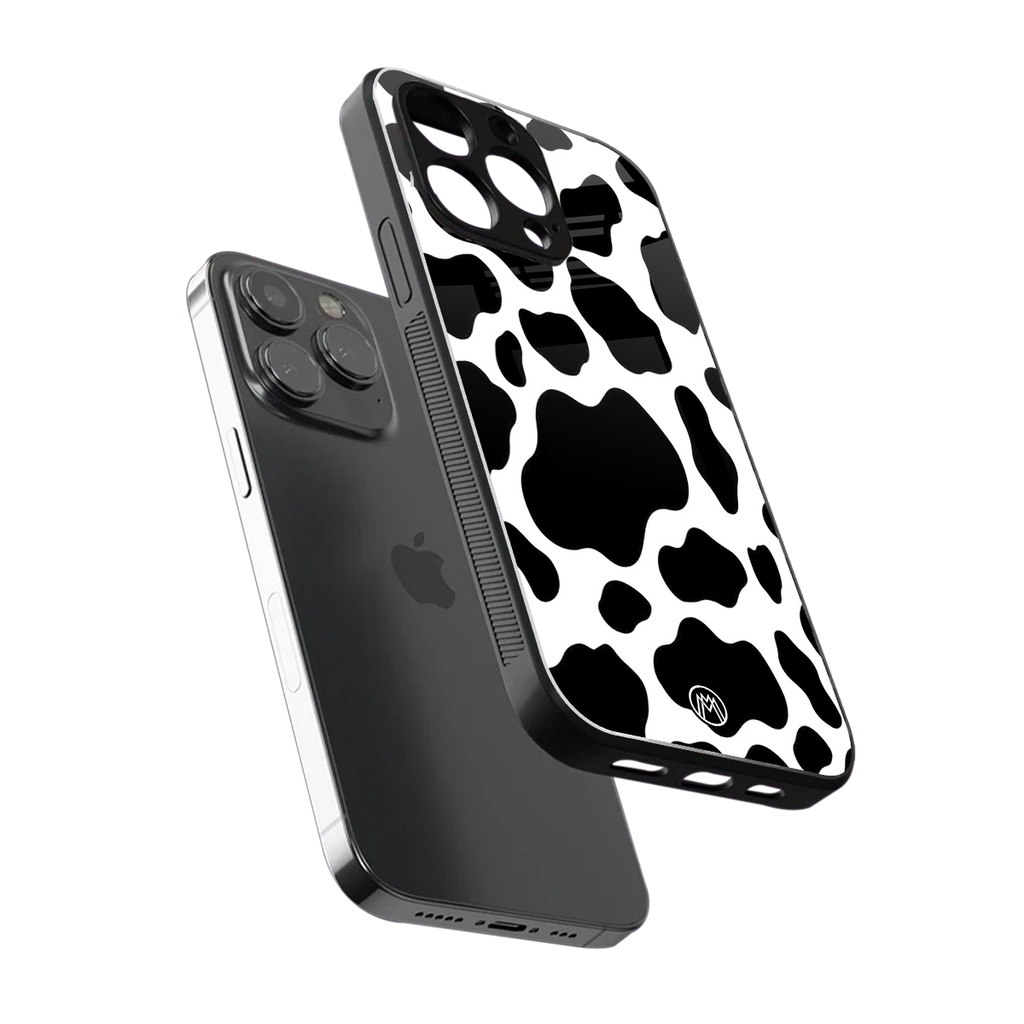 cow fur back phone cover | glass case for iphone 13 pro max