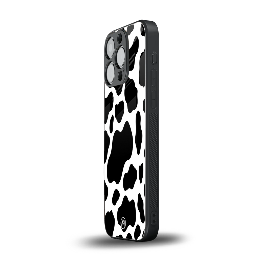 cow fur back phone cover | glass case for iphone 13 pro