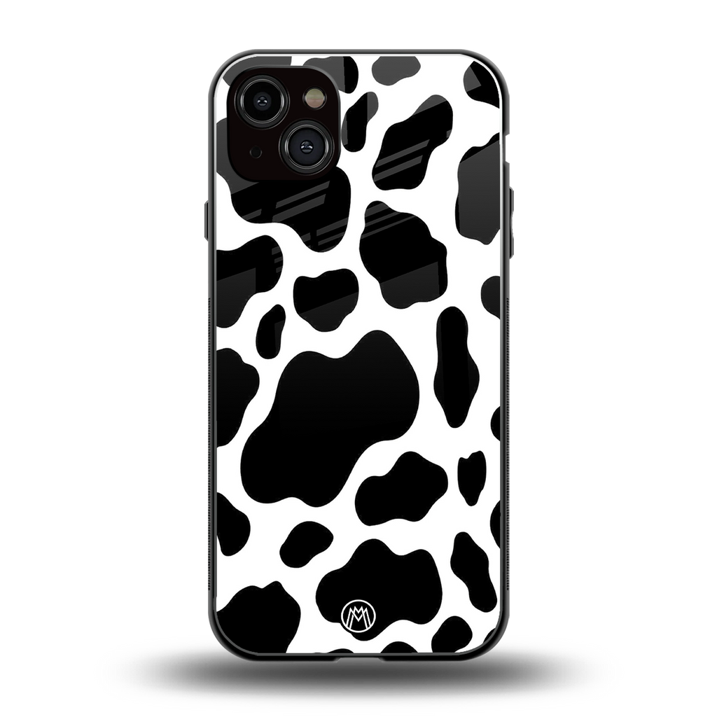 cow fur back phone cover | glass case for iphone 15 plus