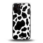 cow fur back phone cover | glass case for iphone 15 plus