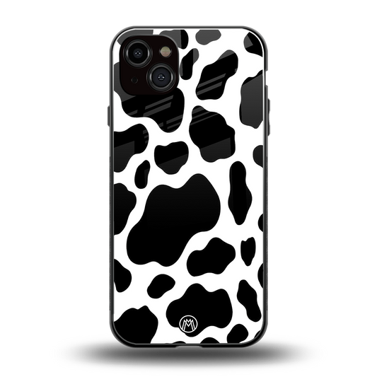 cow fur back phone cover | glass case for iphone 15 plus