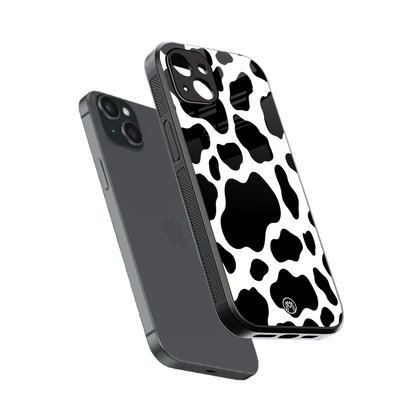cow fur back phone cover | glass case for iphone 15 plus