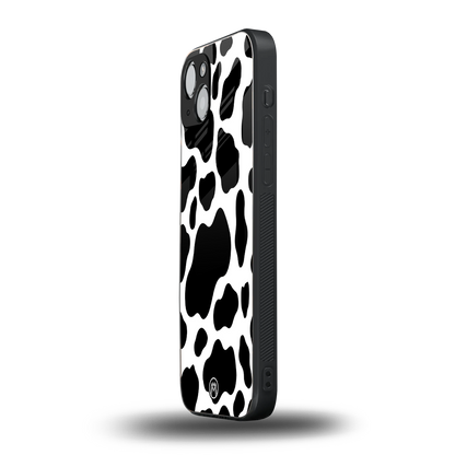 cow fur back phone cover | glass case for iphone 15 plus