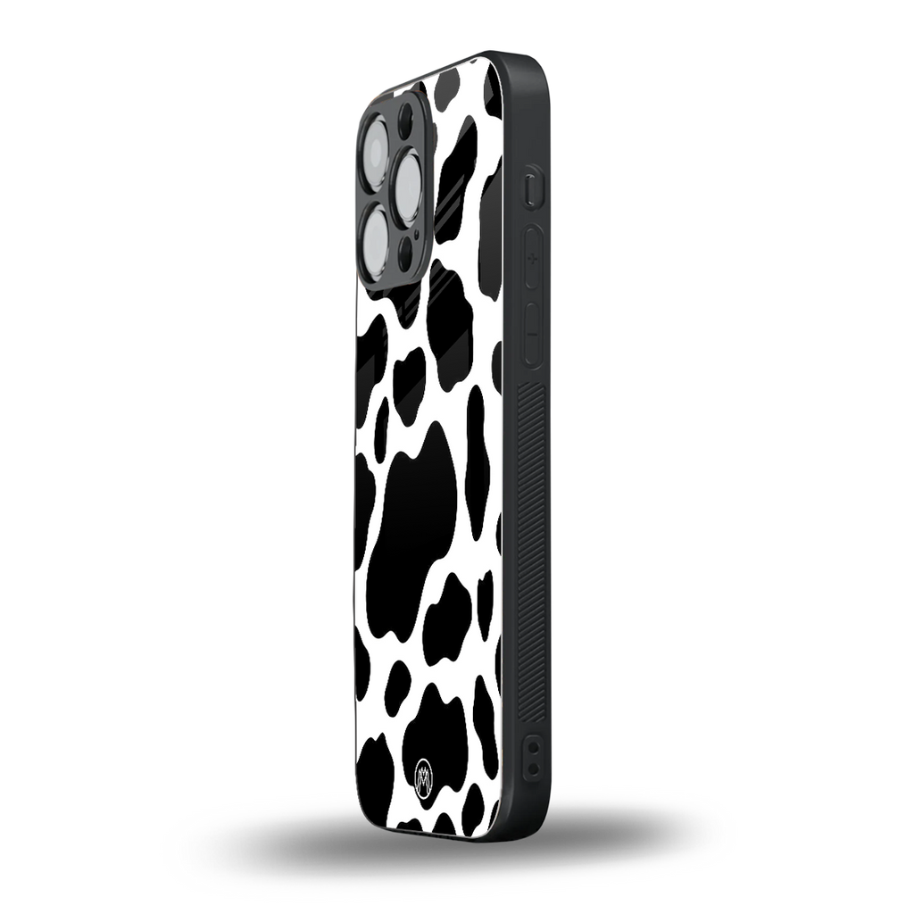 cow fur back phone cover | glass case for iphone 14 pro max