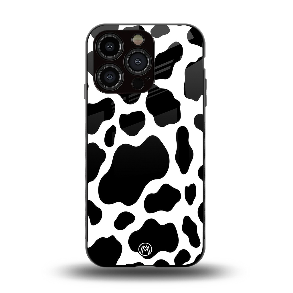 cow fur back phone cover | glass case for iphone 15 pro