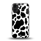 cow fur back phone cover | glass case for iphone 16 plus