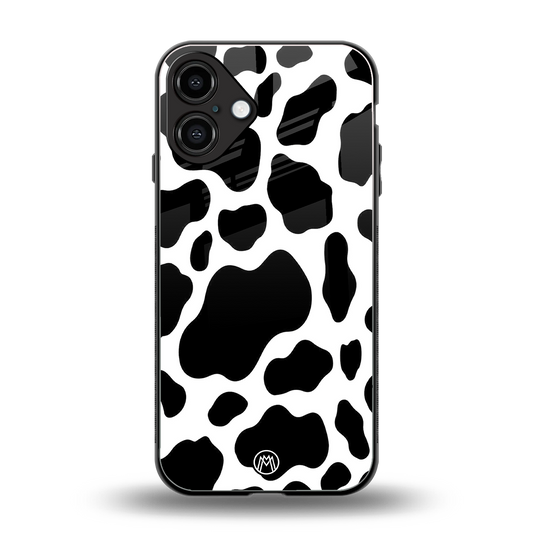 cow fur back phone cover | glass case for iphone 16 plus