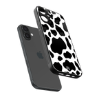 cow fur back phone cover | glass case for iphone 16 plus