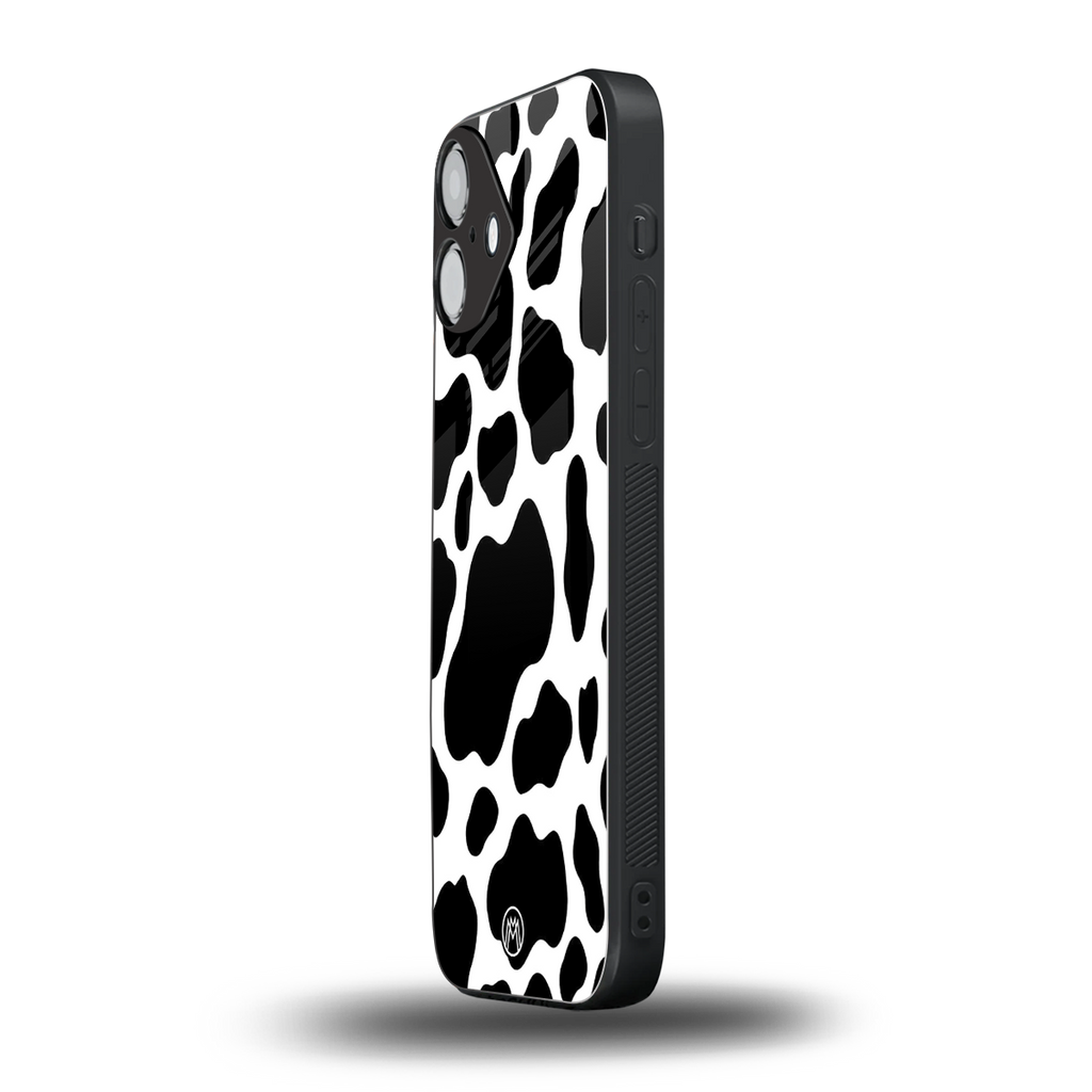 cow fur back phone cover | glass case for iphone 16 plus