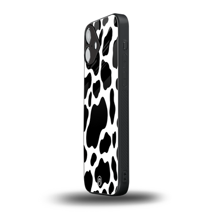 cow fur back phone cover | glass case for iphone 16 plus