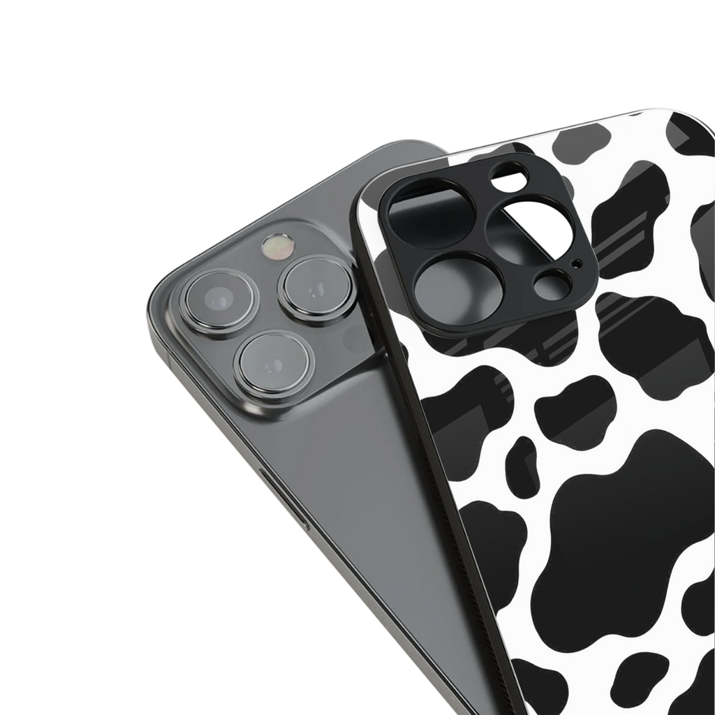 cow fur back phone cover | glass case for iphone 16 pro max