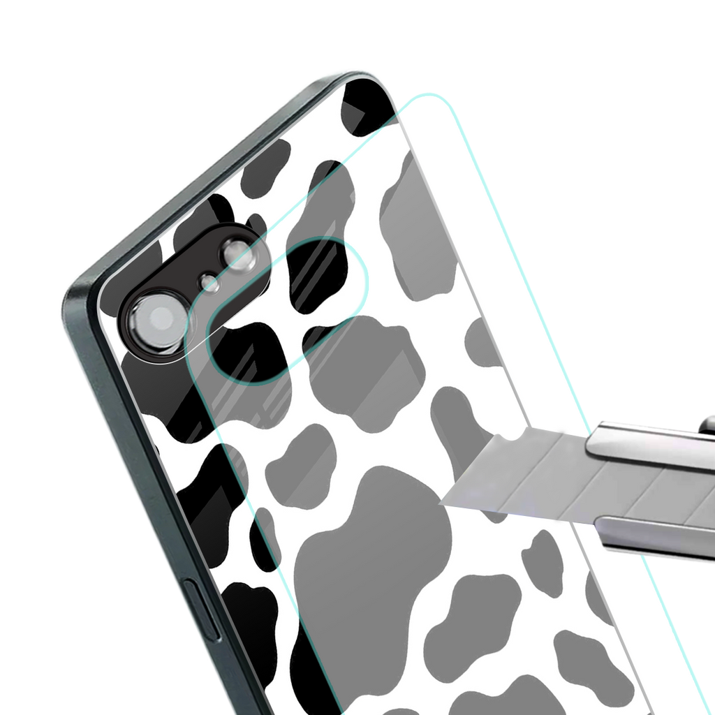 cow fur back phone cover | glass case for iphone 16e