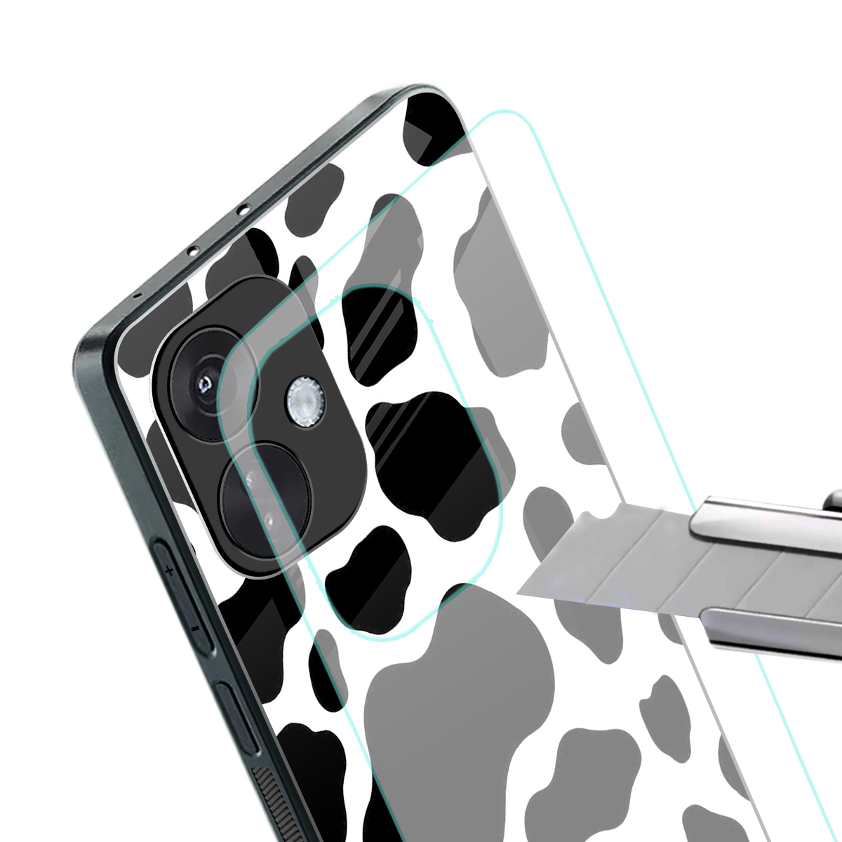 cow fur back phone cover | glass case for oneplus nord ce 3
