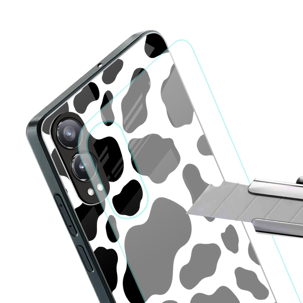 cow fur back phone cover | glass case for oneplus nord ce 4 lite