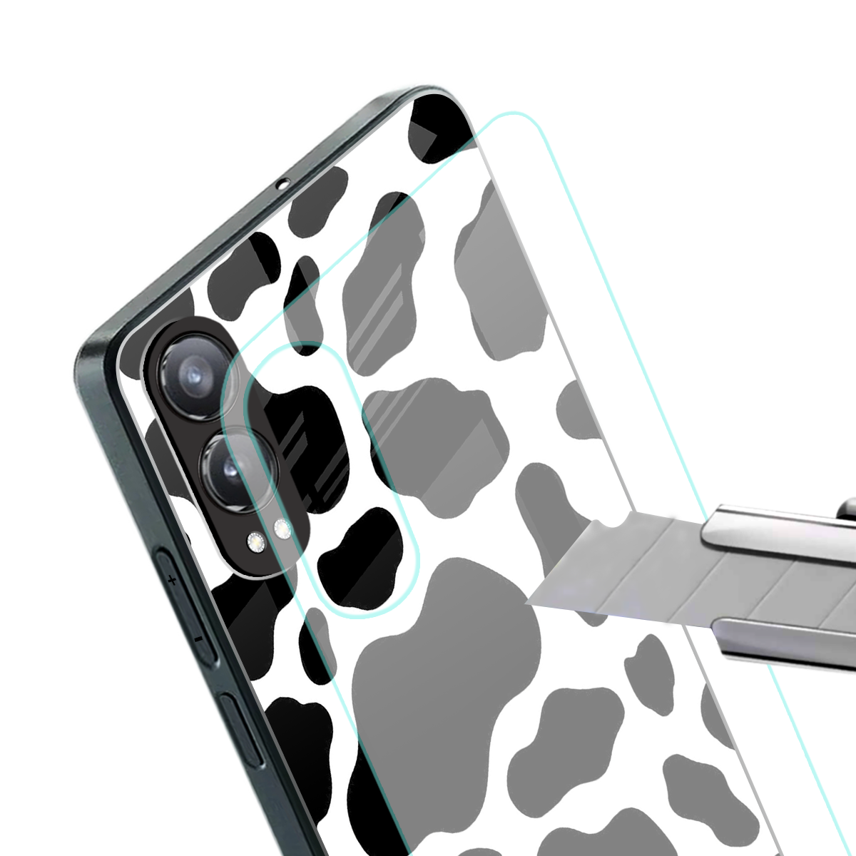 cow fur back phone cover | glass case for oneplus nord ce 4 lite